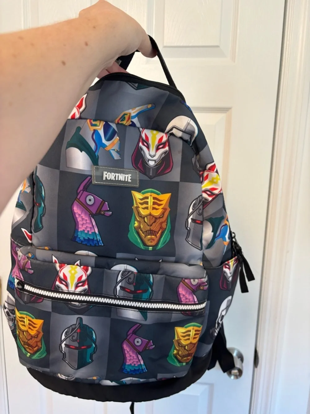 Fortnite Multiplier Backpack Gray Gamer School Backpack Book Bag Great Condition